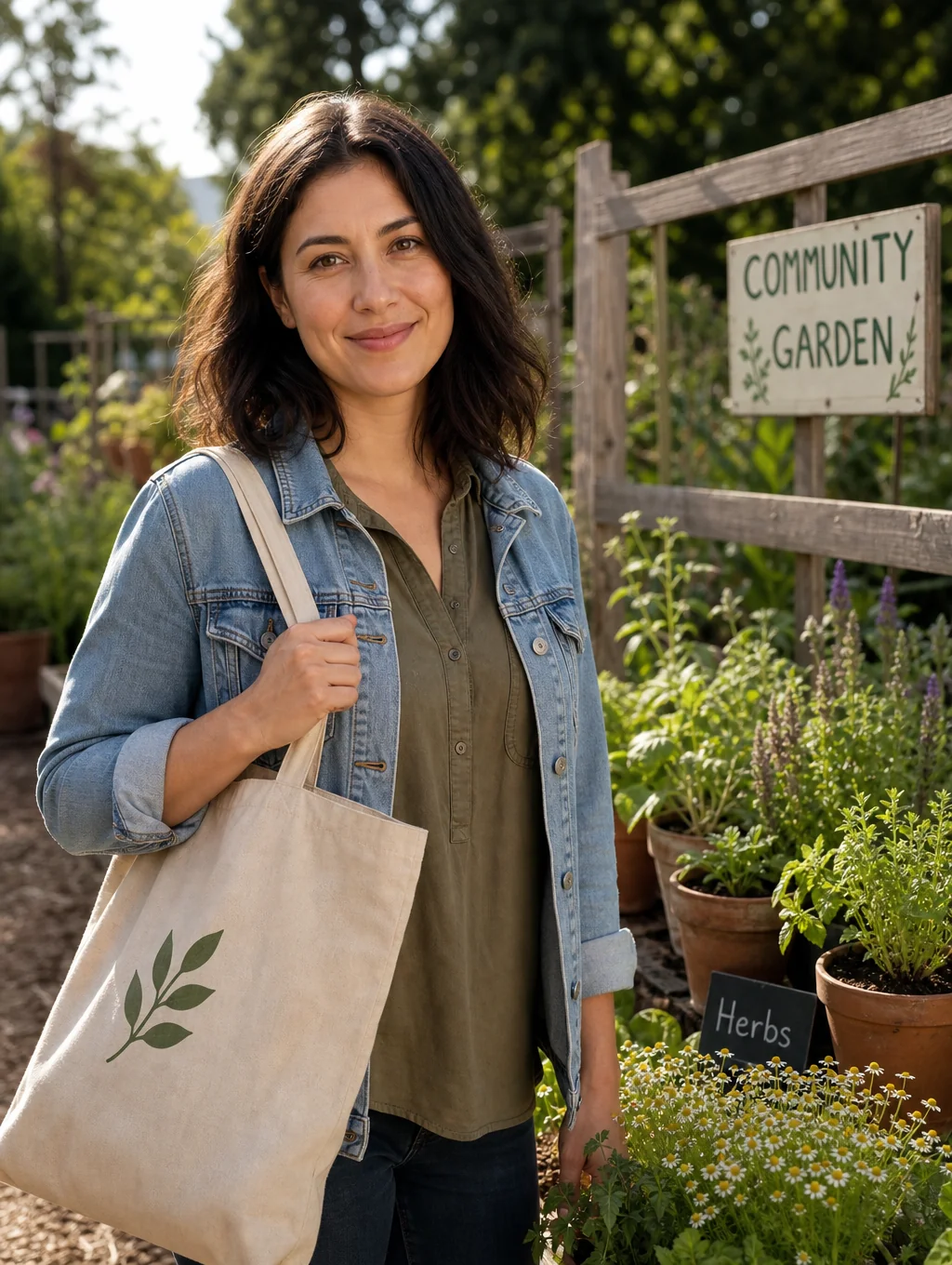 Sarah Jenkins, a dedicated member, smiling in a community garden